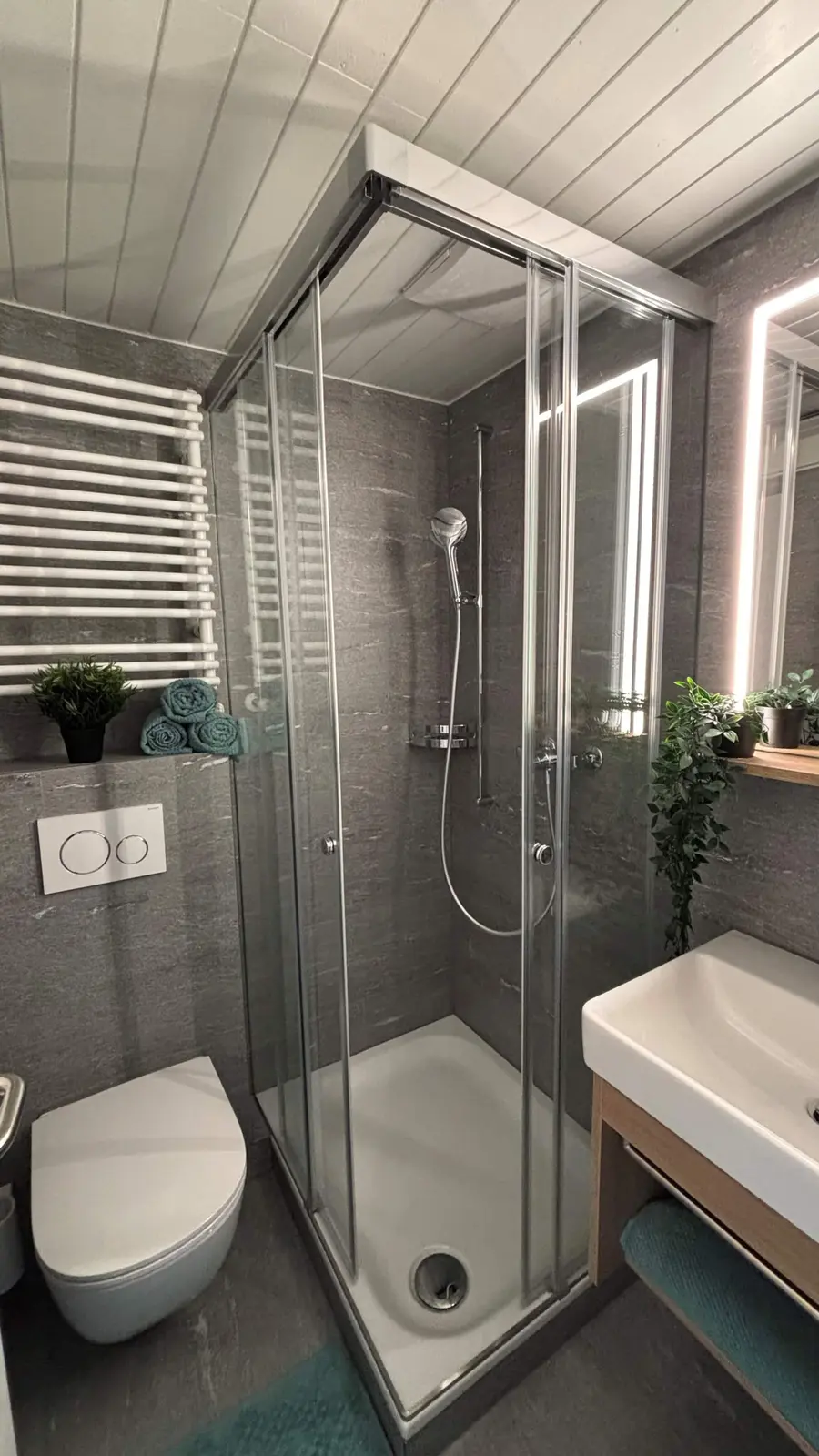 Bathroom with glass shower