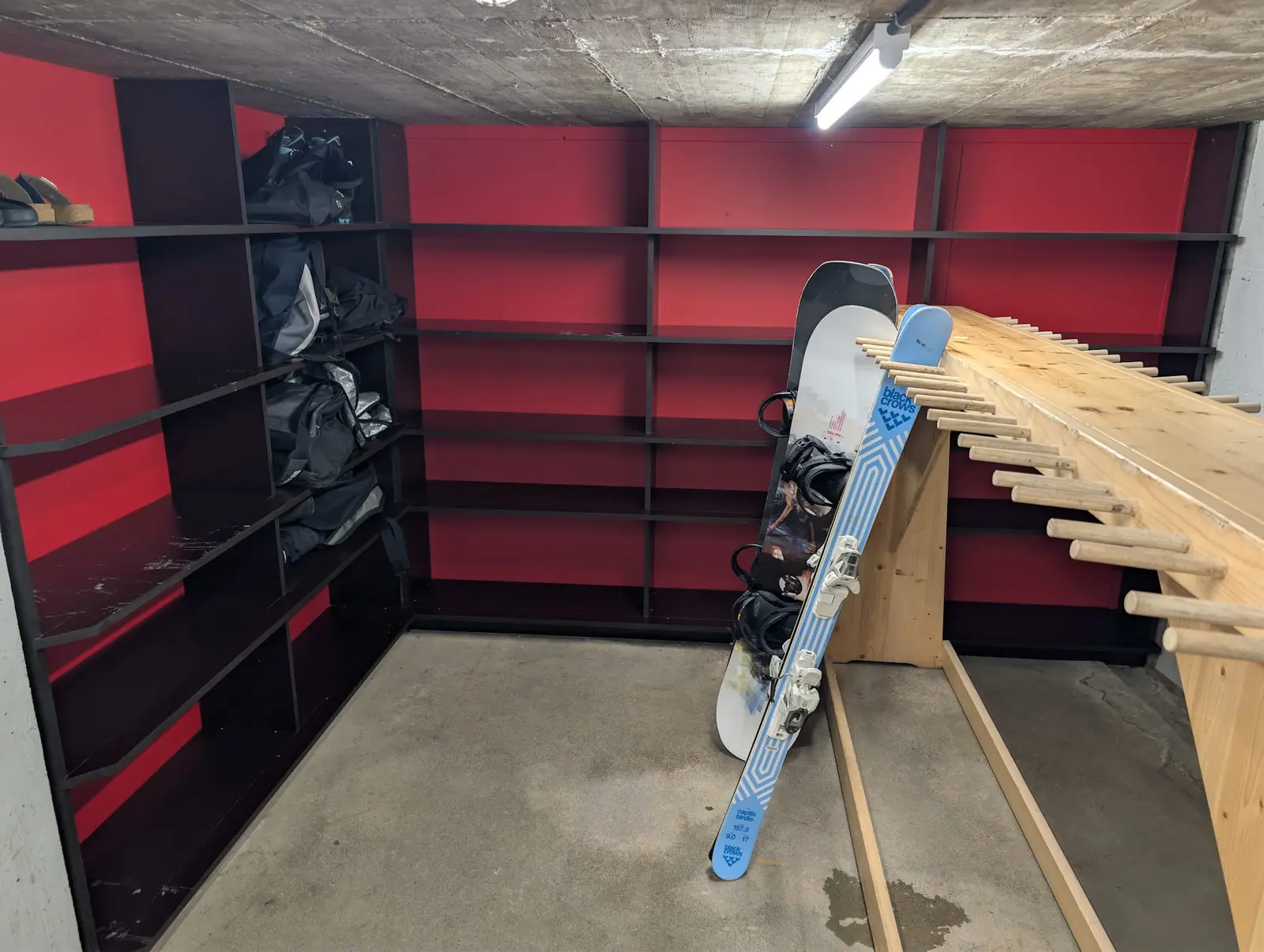 Shared ski room in the basement